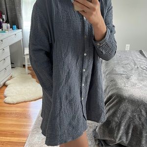 Zara Blue Babydoll Tunic Medium Mini Dress Blue with Pockets